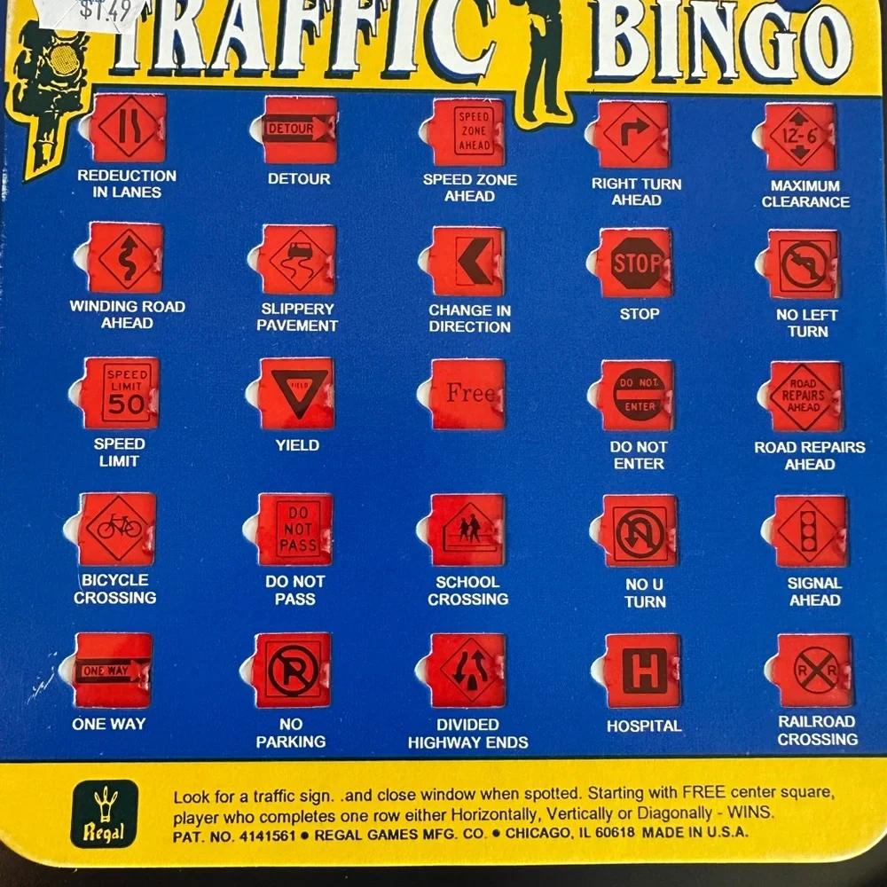 Traffic and Auto Bingo Game Set-Road Trip!